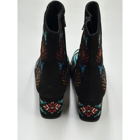 Johnny Was Embroidered Ankle Boots Womens Bird Floral Western Style Heel Size 40 - Picture 6 of 10